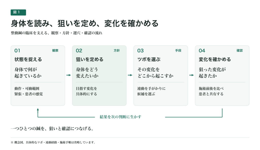 整動鍼は身体を読み、狙いを定め、変化を確かめる